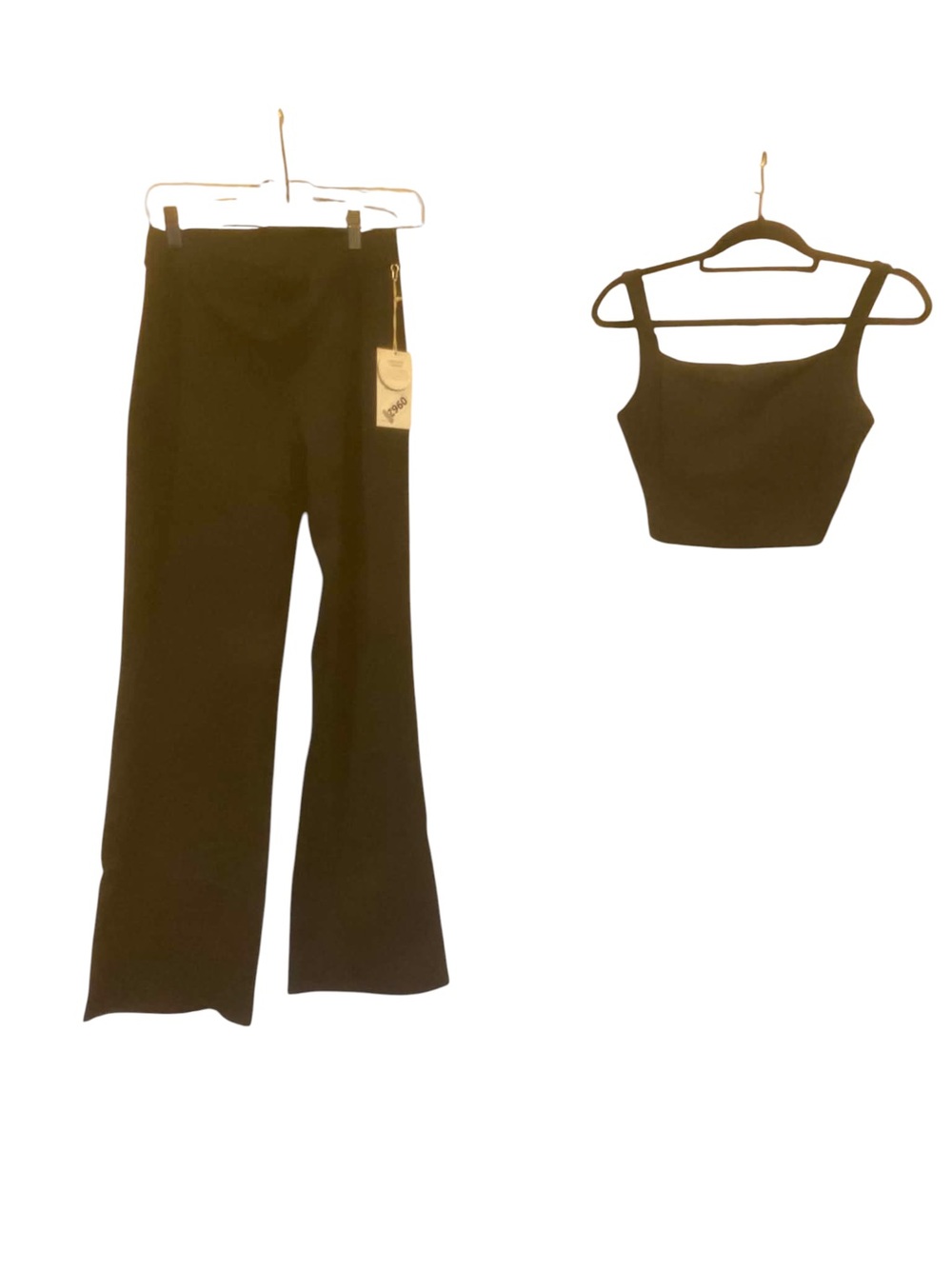 NWT Vuori Inversion Ribbed Support Tank/Leggings Set BLACK Size S tank/M legging